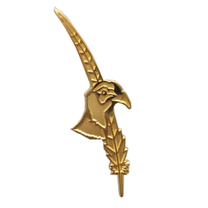 Tail Feather with Pheasant Head Lapel Pin 