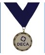 Medals - DECA, Economy 2.5" Gold with Blue Ribbon 