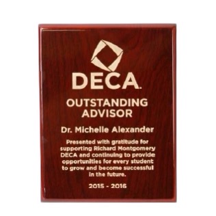 Outstanding Advisor Plaque Photo plaque, DECA plaque, black piano wood plaque