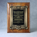 Solid Black Walnut Plaque With Cast Antique Gold Metal Scroll Frame - AAA - Solid Black Walnut Plaque With Cast Antique Gold Metal Scroll Frame