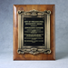 Solid Black Walnut Plaque With Cast Antique Gold Metal Scroll Frame - AAA - Solid Black Walnut Plaque With Cast Antique Gold Metal Scroll Frame